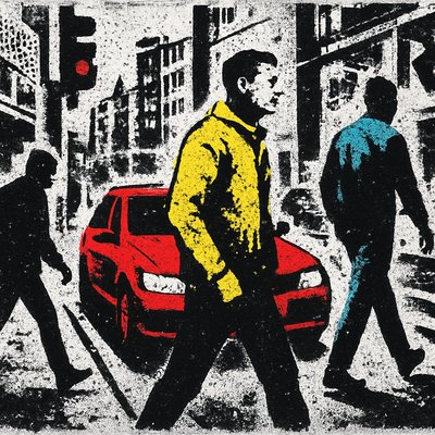 urban street with city activity