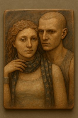 a painting of a man and a woman
