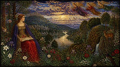 sweeping panoramic landscape with a dramatic sky