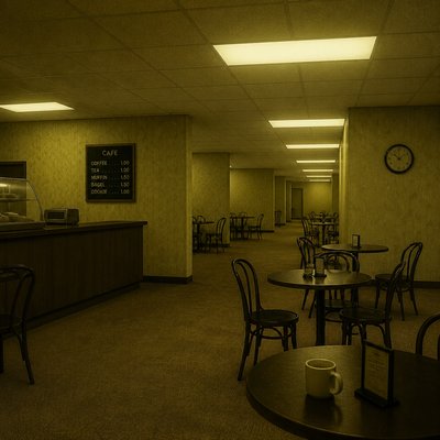 cozy cafe interior with warm lighting