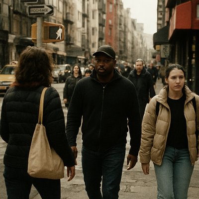 urban street with city activity