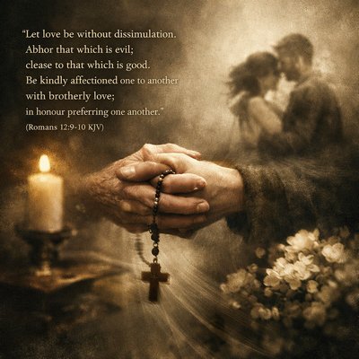 “Let love be without dissimulation. Abhor that which is evil; cleave to that which is good. Be kindly affectioned one to another with brotherly love; in honour preferring one another;” (Romans 12:9-10, KJV)

