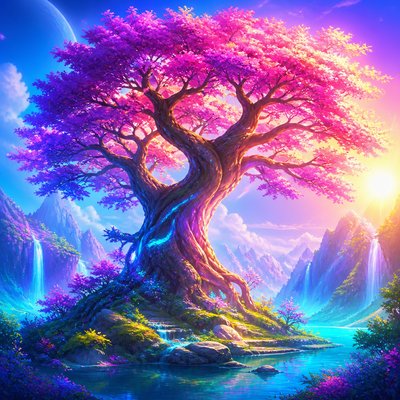 a tree in nature — Digital Art Style