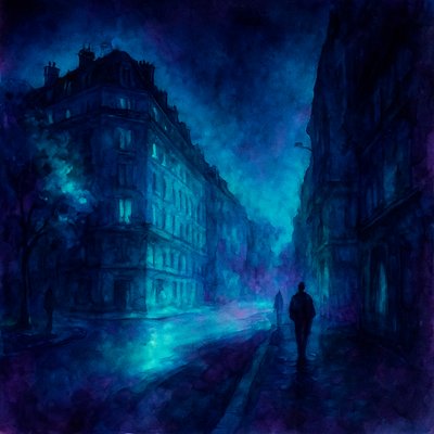 Bioluminescent Ink Wash Style Transfer Example