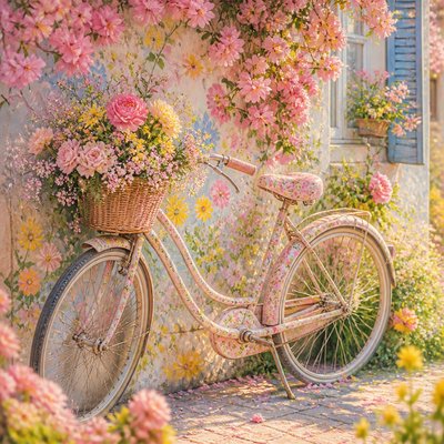 bicyle resting against a wall — Bloomcore Aesthetic