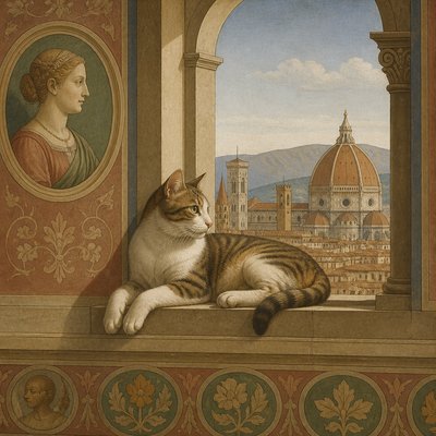 a cat lounging in a sunlit window
