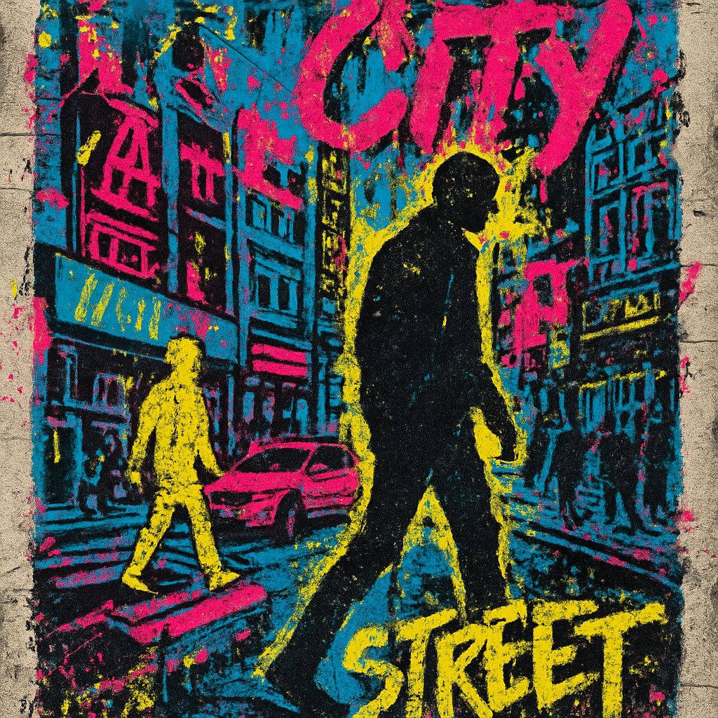 urban street with city activity