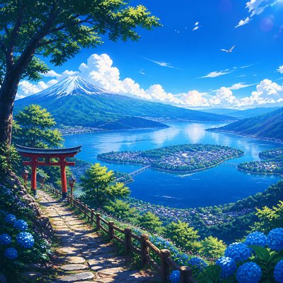 wide landscape with natural scenery — Anime Art Style
