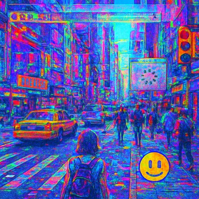 urban street with city activity