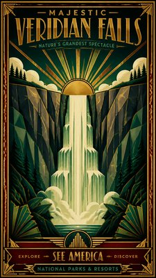 towering waterfall cascading down a cliff