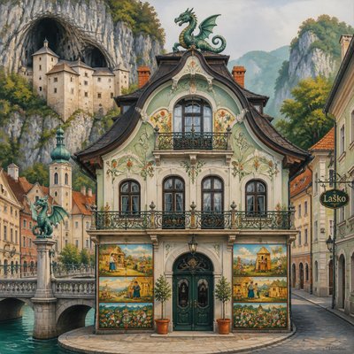 house with front view — Slovenian Art Style