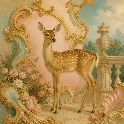 animal standing in natural pose — Rococo Classical Art Style