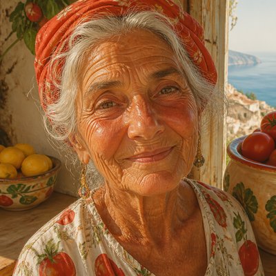 close-up portrait of an elderly person with expressive weathered features