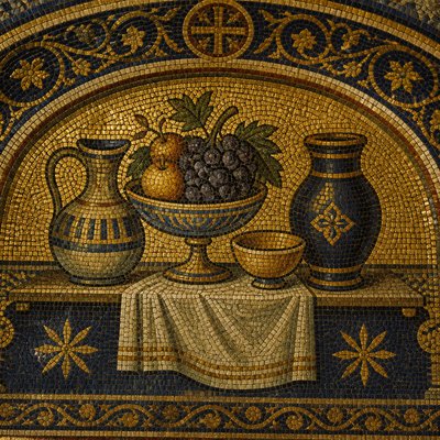 still life with everyday objects — Ravenna Art Style