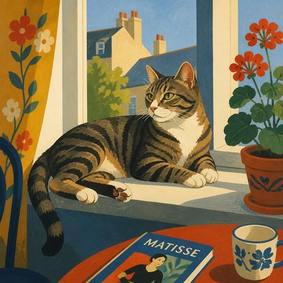 a cat lounging in a sunlit window