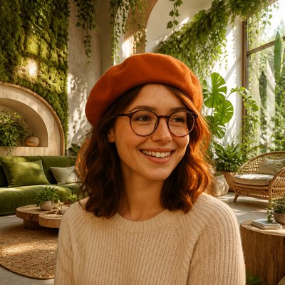 Biophilic Interior Design Style Transfer Example