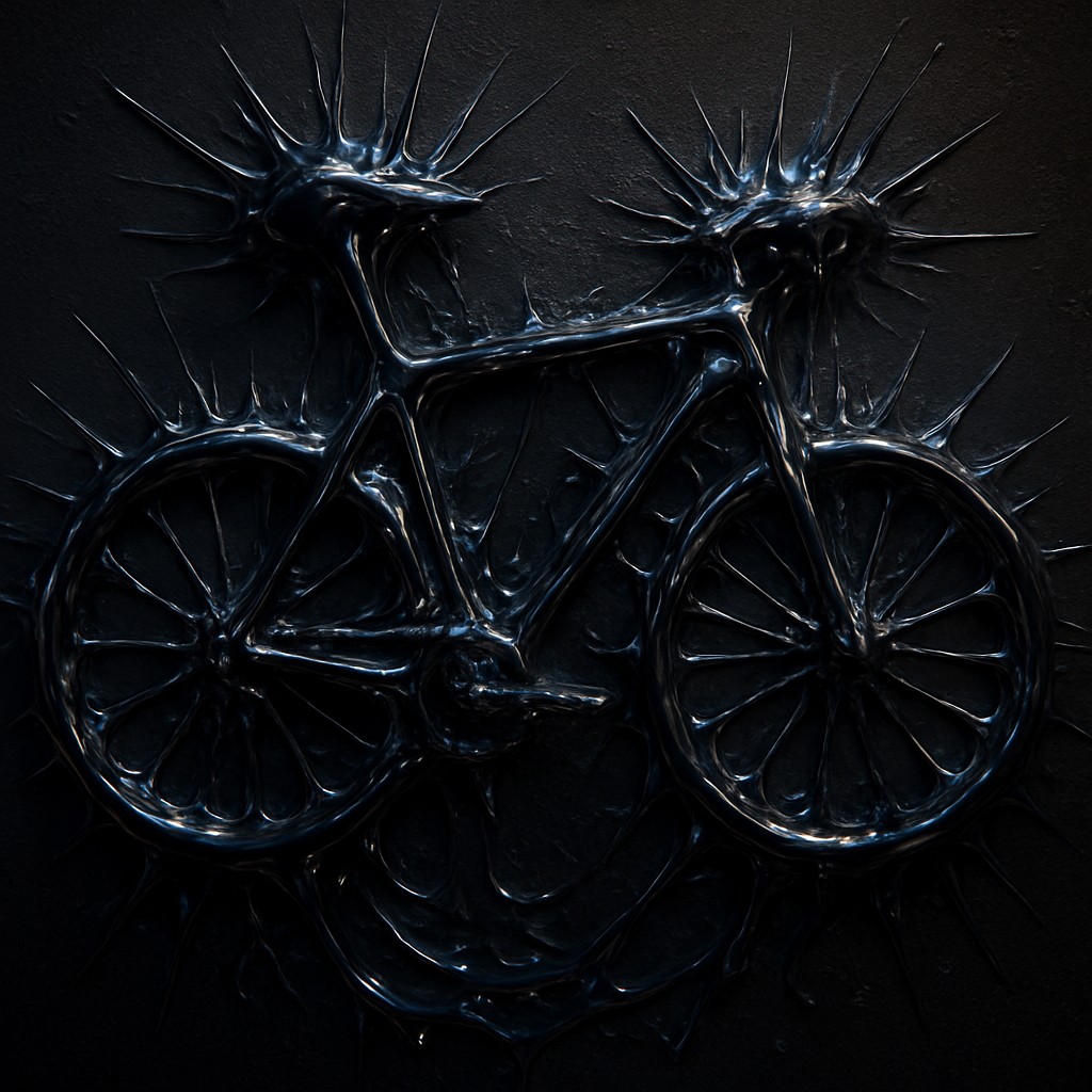 bicyle resting against a wall