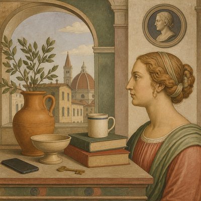 still life with everyday objects — Florentine Renaissance Art Style