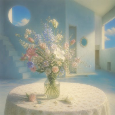 bouquet of flowers in a glass vase