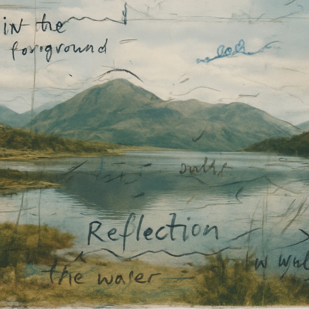 serene landscape with mountains and water