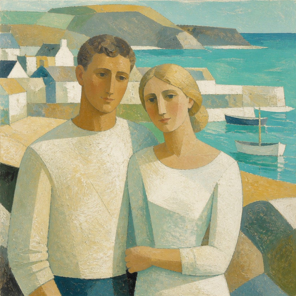 portrait of two people together — St Ives Art Style