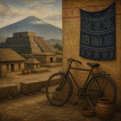 bicyle resting against a wall