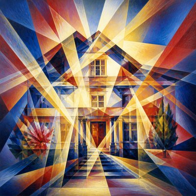 house with front view — Rayonism Art Style