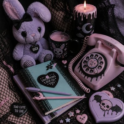 still life with everyday objects — Pastel Goth Aesthetic