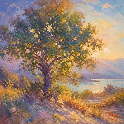 a tree in nature — Impressionist Nature Art