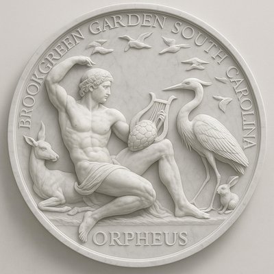 a statue of a man with a bird on his arm