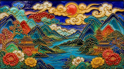 sweeping panoramic landscape with a dramatic sky