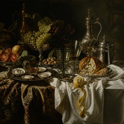house with front view — Banquet Still Life Art Style