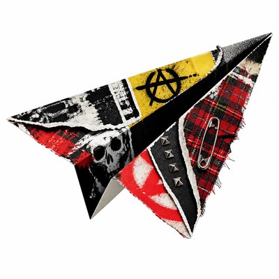 a paper plane, clean minimal composition on a plain background, no text