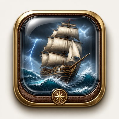 sailing ship on a stormy sea