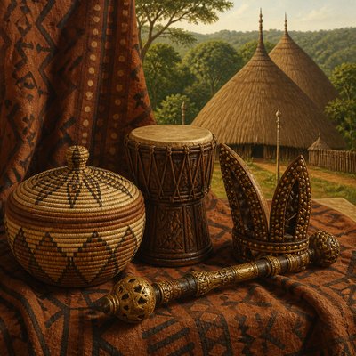 still life with everyday objects — Ugandan Art Style