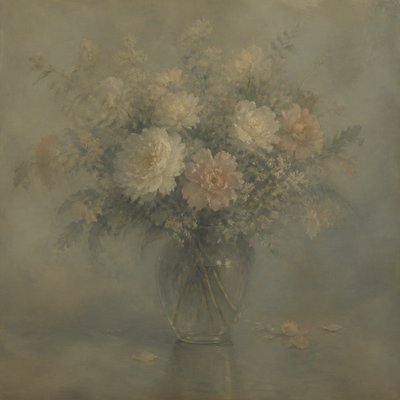 bouquet of flowers in a glass vase