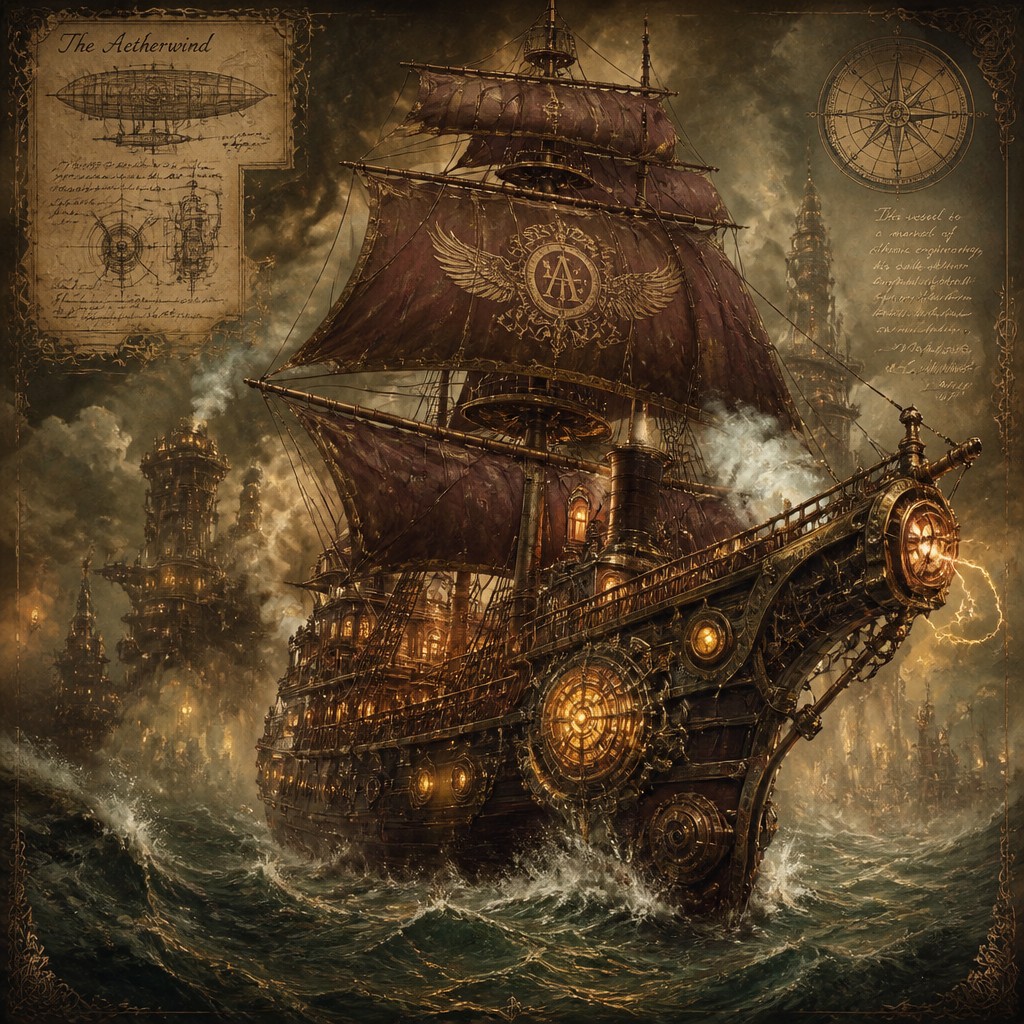 sailing ship on a stormy sea
