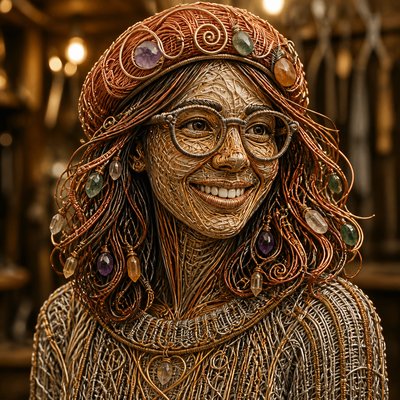 Wire-Wrapped Jewelry Style Style Transfer Example