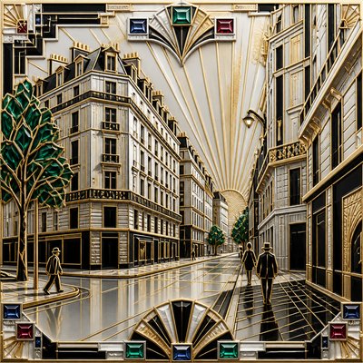 Art Deco Jewelry Design Style Transfer Example
