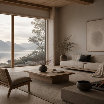 wide landscape with natural scenery — Japandi Aesthetic