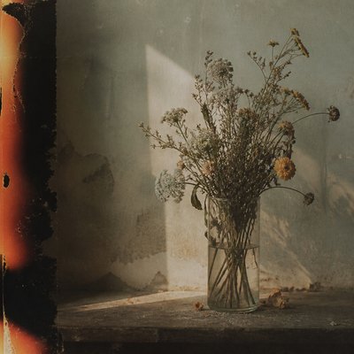 bouquet of flowers in a glass vase
