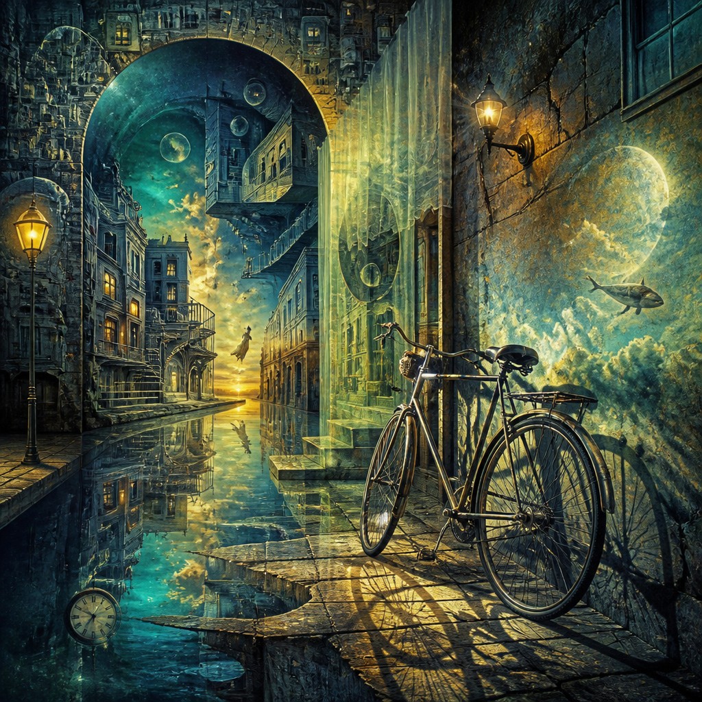bicyle resting against a wall