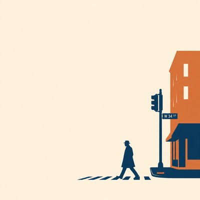 urban street with city activity — Simplicity Art Style