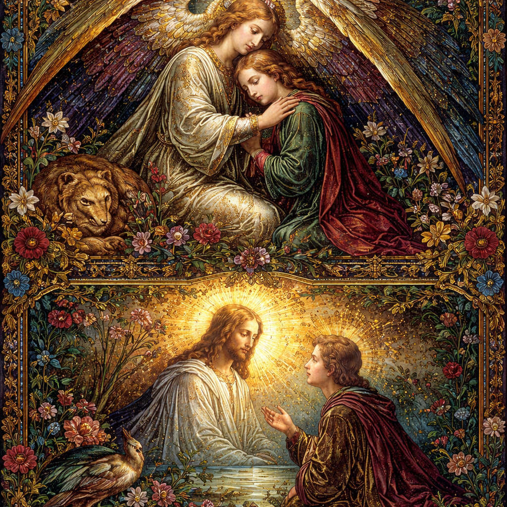 Do not use words to create the idea:
“Keep me as the apple of the eye, hide me under the shadow of thy wings,” (Psalms 17:8, KJV)
“As for me, I will behold thy face in righteousness: I shall be satisfied, when I awake, with thy likeness.” (Psalms 17:15, KJV)