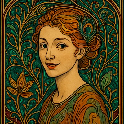a painting of a woman with a flower in her hair