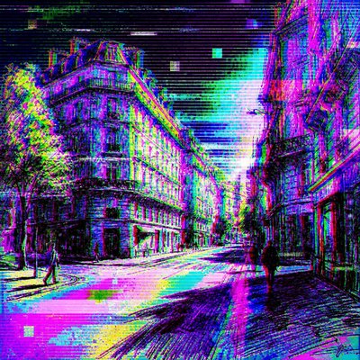 Glitch Digital Art Style Style Transfer Example