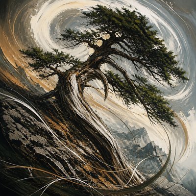 a tree in nature — Dynamic Composition Art Style
