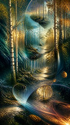 a serene birch forest in soft morning light, no people, no text