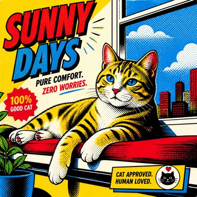 a cat lounging in a sunlit window