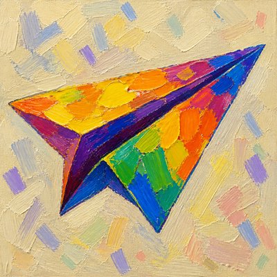 a paper plane, clean minimal composition on a plain background, no text